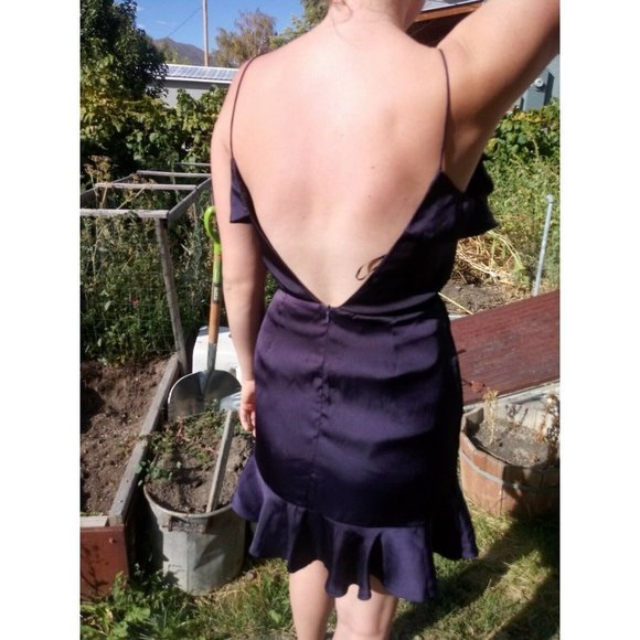 Revolve NBD Purple Deep V Spaggetti Low Back Dress - Picture 5 of 7